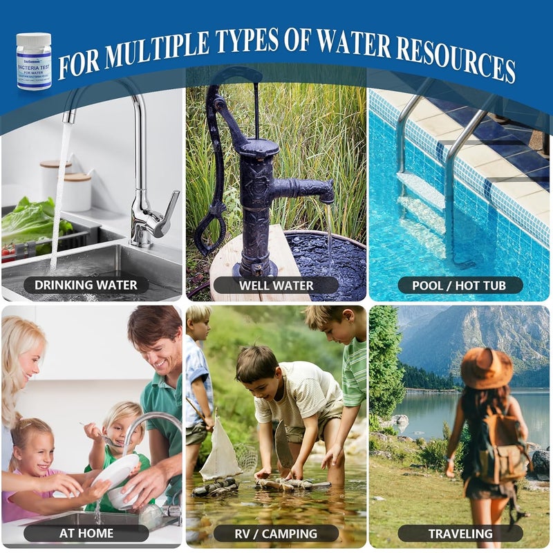 SaySummer Drinking Water Bacteria Test Kit: 6 Tests Detecting Coliform E coli Bacteria - at Home Well Water Testing Kits for Drinking Water Pool Hot Tub Aquarium and More - Image 4